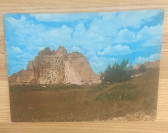 Vampire Peak, Badlands South Dakota Vintage Postcard, Historic Formations Souvenir Post Card, Travel Memorabilia Ephemera