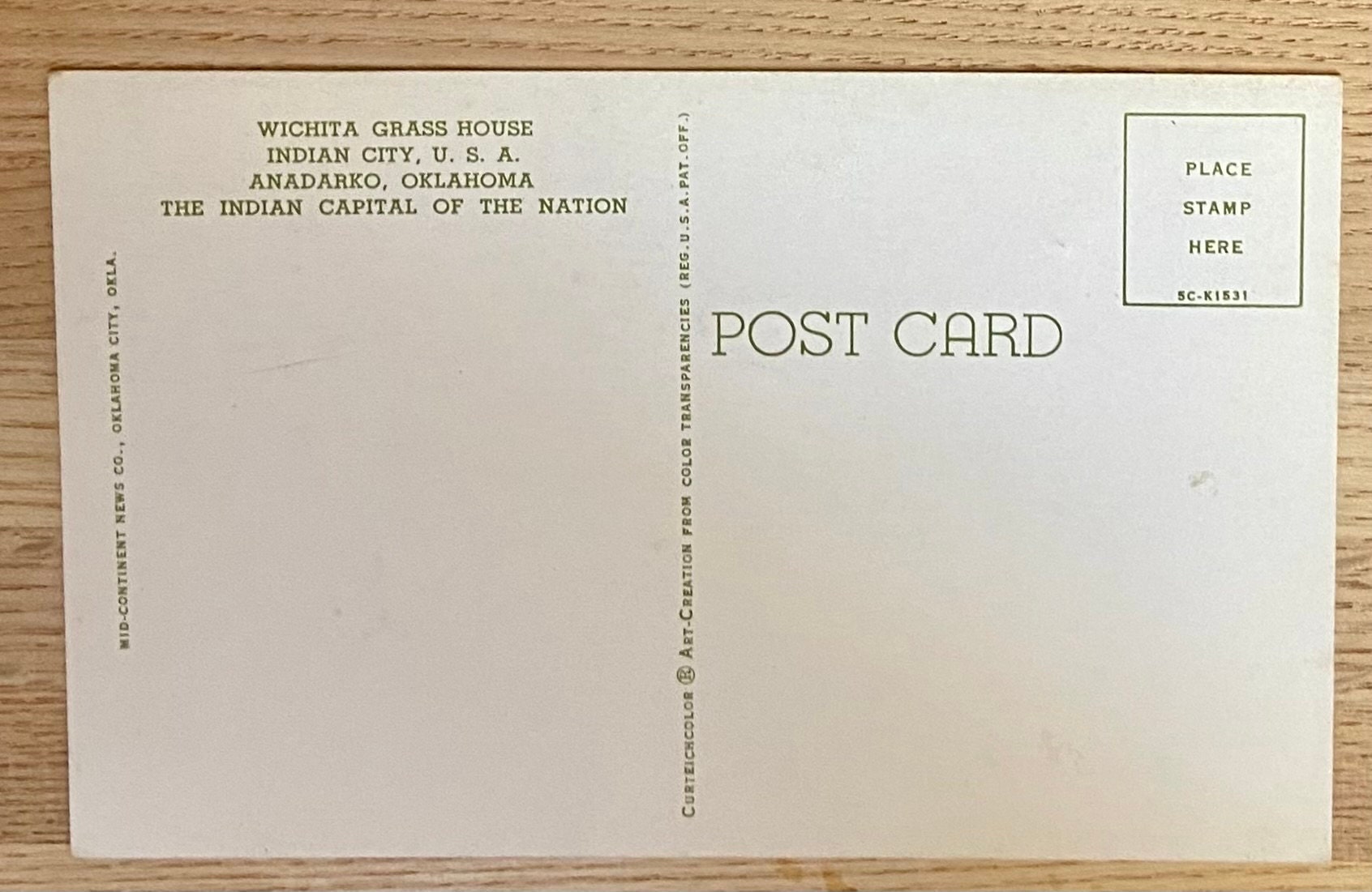 Wichita Glass House Anadarko OK, Indian City USA Vintage Postcard