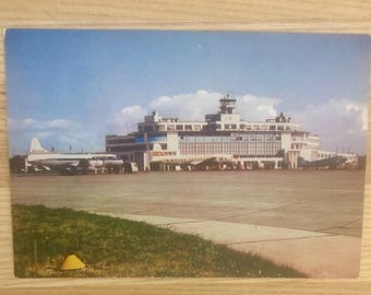 Seattle-Tacoma International Airport Postcard, Original Sea-Tac Terminal Post Card, Aviation History Collectible, Propeller Planes