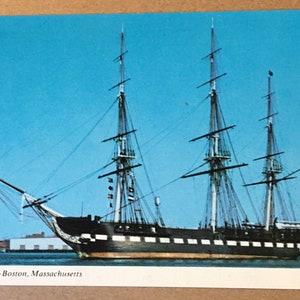 Old Ironsides, Boston Massachusetts Vintage Postcard, USS Constitution, Boston Naval Shipyard, Unposted, Postcrossing, Souvenir Ephemera