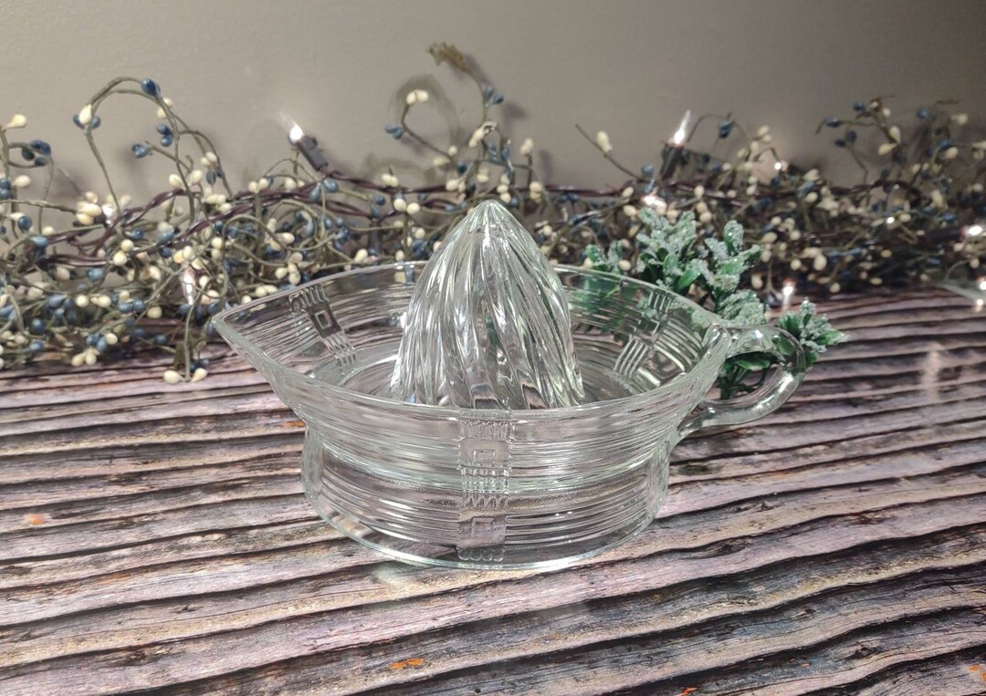 Vintage Depression Glass Citrus Juicer Etsy