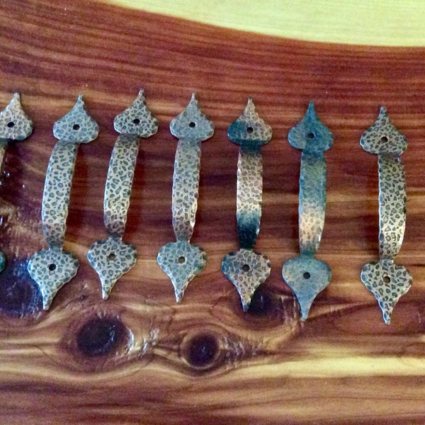 Vintage Hammered Copper  Drawer Pulls