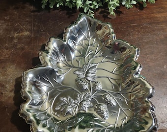 Vintage Silver Plated Leaf Tray