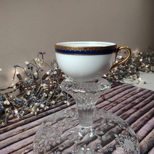 Vintage China Cup Blue & Gold Trim