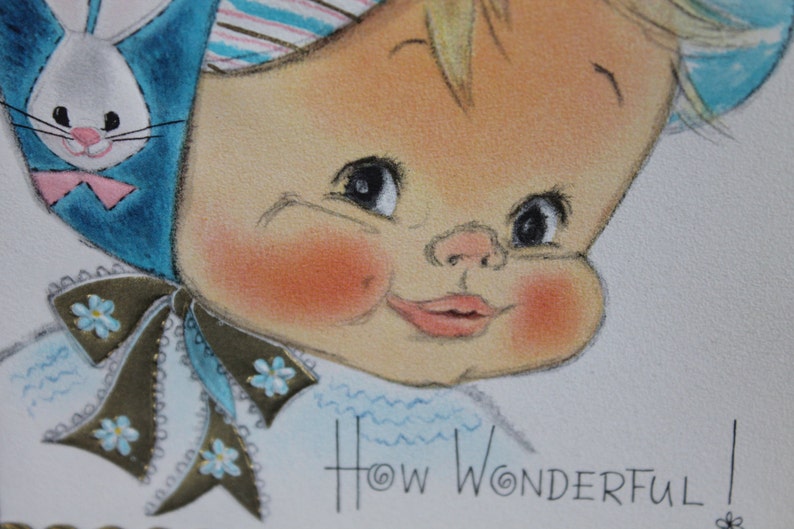 Vintage Hallmark Baby Boy Baby Shower Greeting Cards,