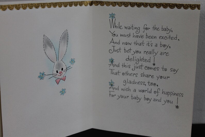 Vintage Hallmark Baby Boy Baby Shower Greeting Cards,