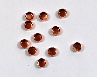 Bezel cups copper 4mm round machine made serrated edge 10 bezel cups bc022 Bezel cups copper 4mm round machine made serrated edge 10 bezel cups bc022