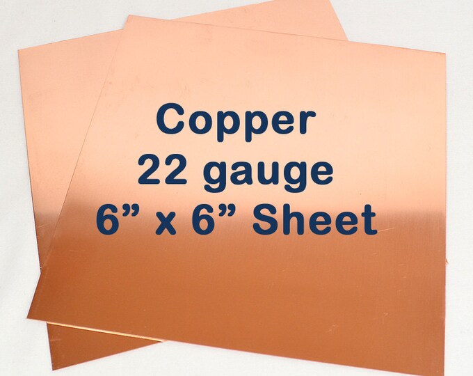 Copper Sheet Metal 22 Gauge 6 X 6 Inches Choose Your Etsy