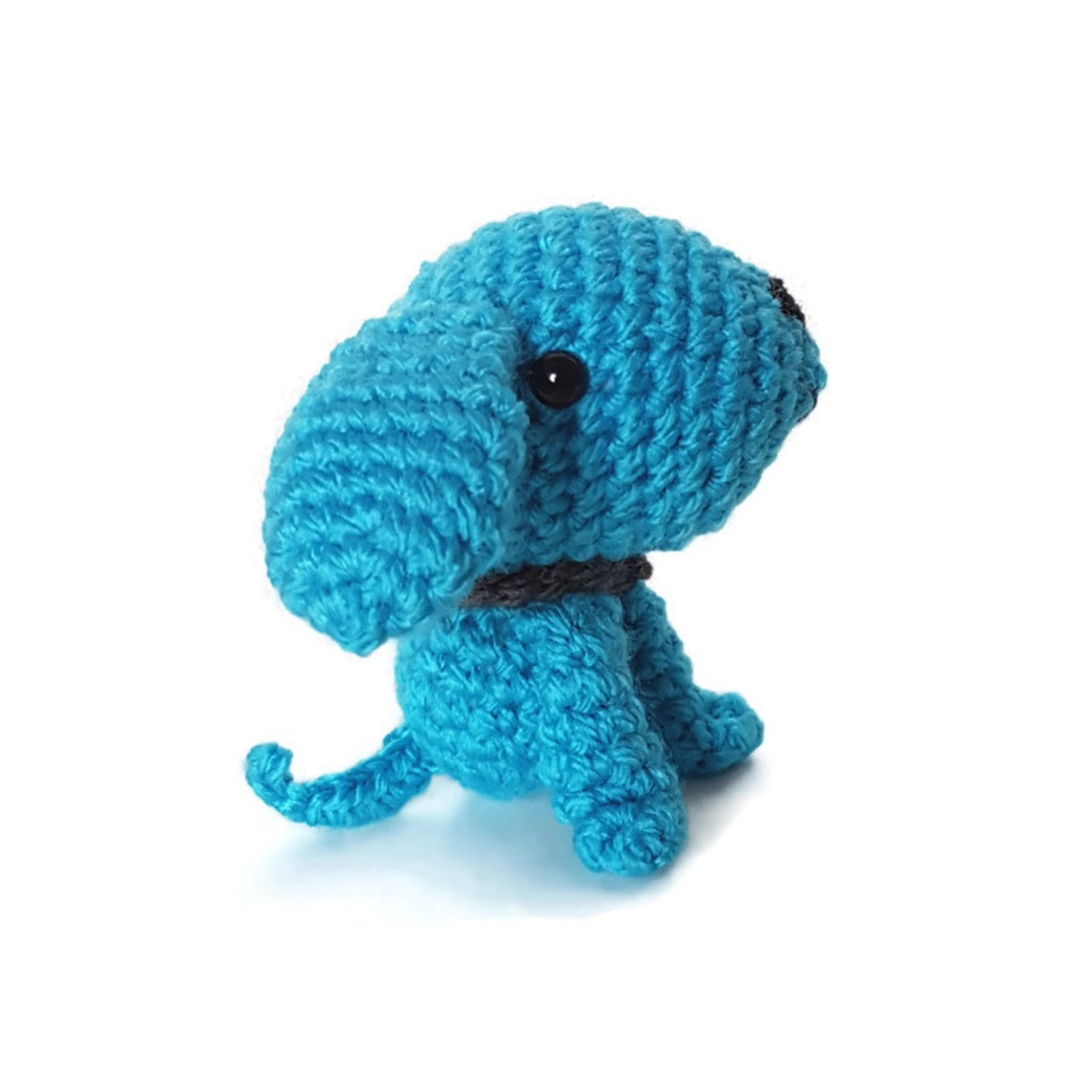 Turquoise Amigurumi Dog with Basket and Blanket Cute Puppy Etsy