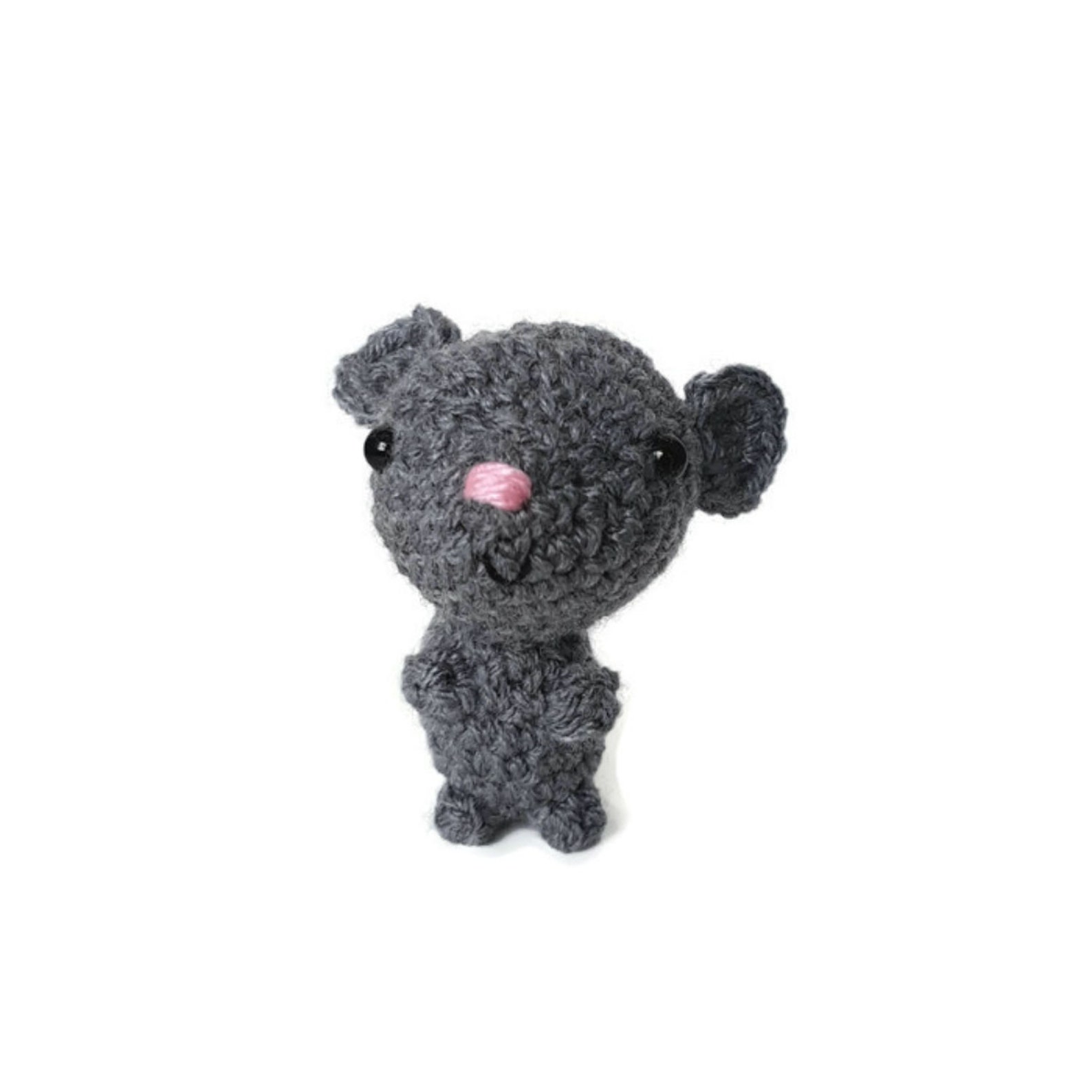 Grey Amigurumi Dormouse With Mouse House Cute Mouse Desk Etsy