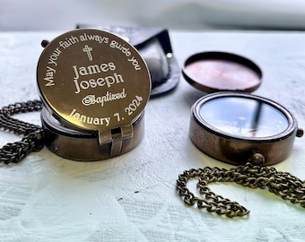 Custom Compass Gift for Corporate, Birthday, Baptism, with Monogram Option