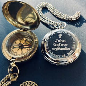 Godfather's Baptism Compass, Personalized Catholic Gift for Boys