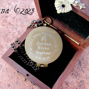 Custom Engraved Compass, Godson&#39;s Journey from Baptism to Graduation