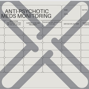 psychotic med monitoring sheet