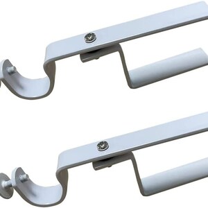 thumbnail image 2 of The NoNo Bracket – No Drill Curtain Rod Bracket Attachment For Over Blinds – Brown, 2-Pack 2 of 5