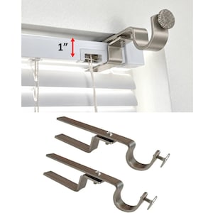 No Drill Curtain Rod Brackets for Mini Blinds - Renter Friendly Hang Curtains Over Mini Blinds Set – NoNo Bracket