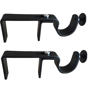 NoNo Bracket - Outside Mounted Blinds Curtain Rod Bracket Attachment (Black)