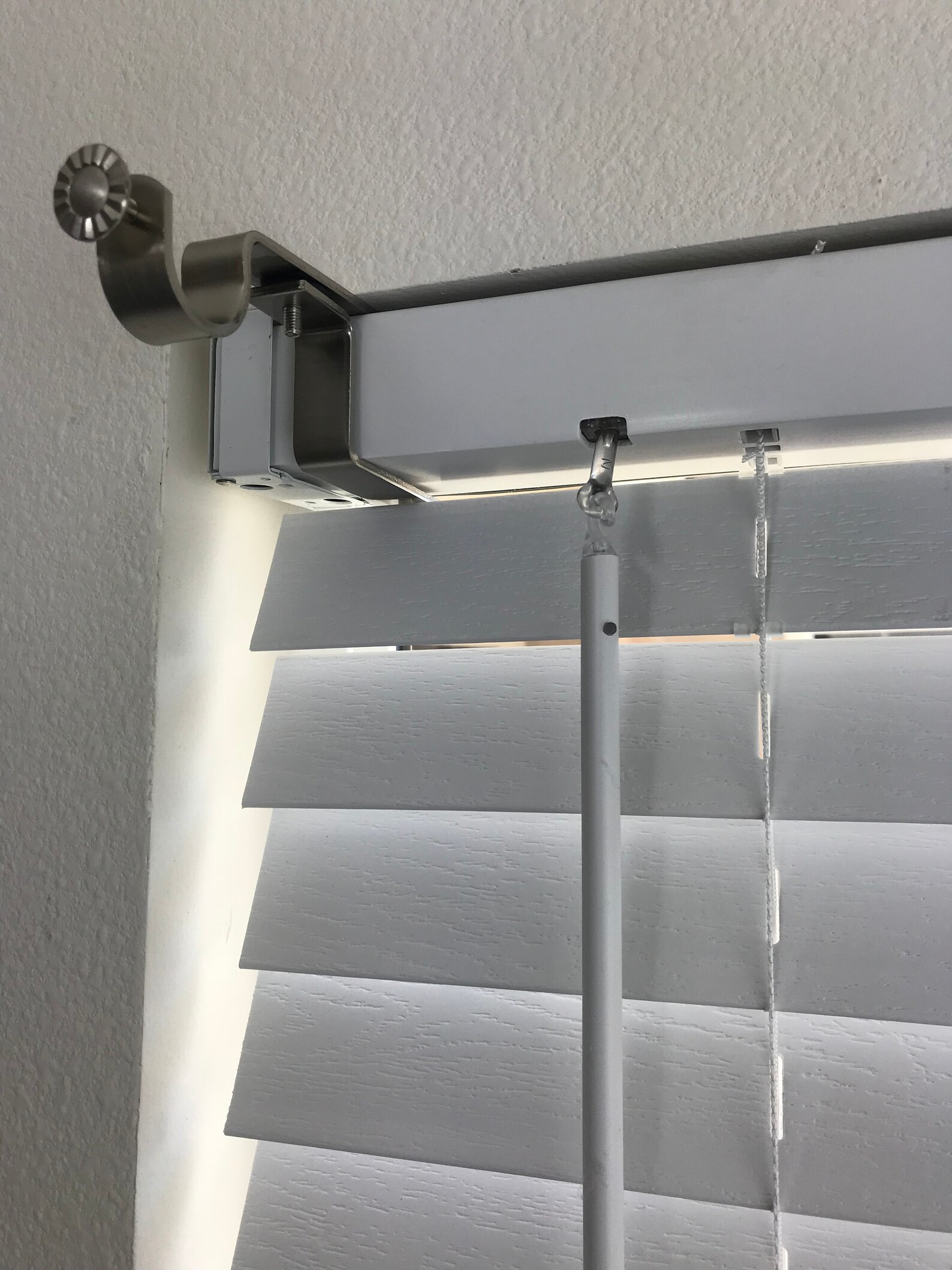 XL Inside Mounted Faux Wood Blinds Curtain Rod Bracket Etsy