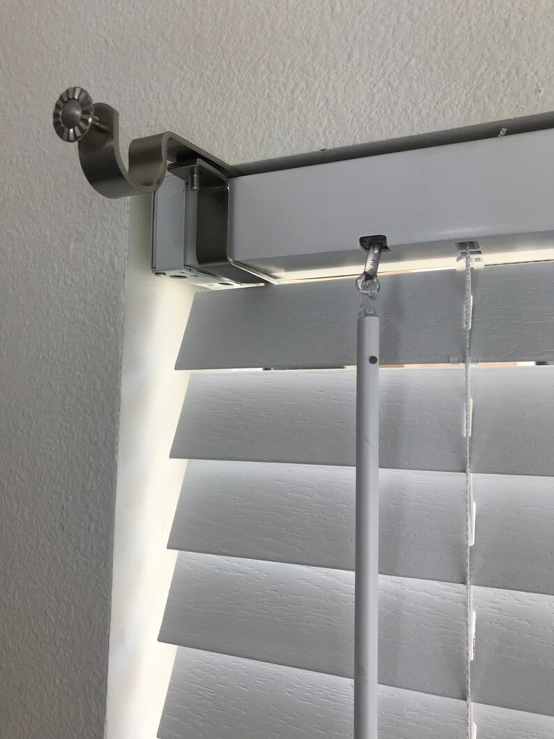 Xl Inside Mounted Faux Wood Blinds Curtain Rod Bracket Etsy