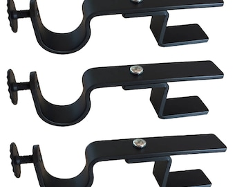 NoNo Bracket - Staffa per asta per tende senza foratura per tende montate all'interno (nero 3)