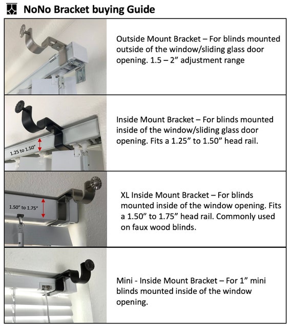 Nono Bracket Inside Mounted Blinds Curtain Rod Bracket Etsy
