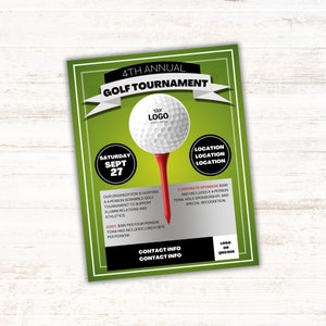 Golf Tournament Poster Template - EDITABLE INSTANT DOWNLOAD - Printable Golf Poster - Canva Editable Order Form - Instantly Edit and Share