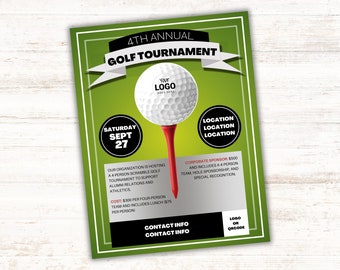 Golf Tournament Poster Template - EDITABLE INSTANT DOWNLOAD - Printable Golf Poster - Canva Editable Order Form - Instantly Edit and Share