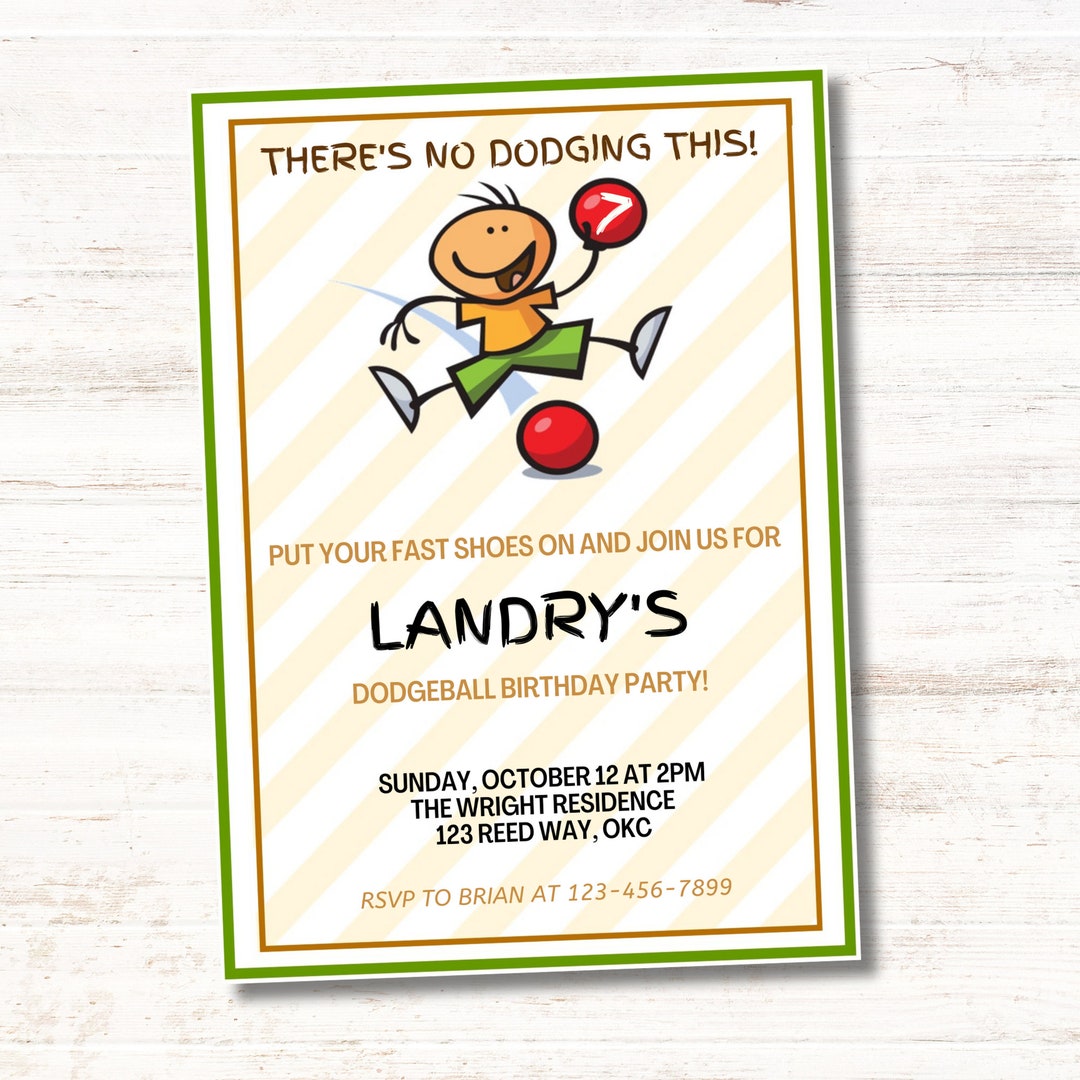 Dodgeball Birthday Invitation CUSTOM EDITABLE DOWNLOAD Available