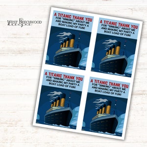 Titanic Geburtstags-Gastgeschenke - Druckbares SOFORTIGES DOWNLOAD - Titanic Geburtstag - Sommergeburtstags-Gastgeschenke - Schwimmen-Gastgeschenke