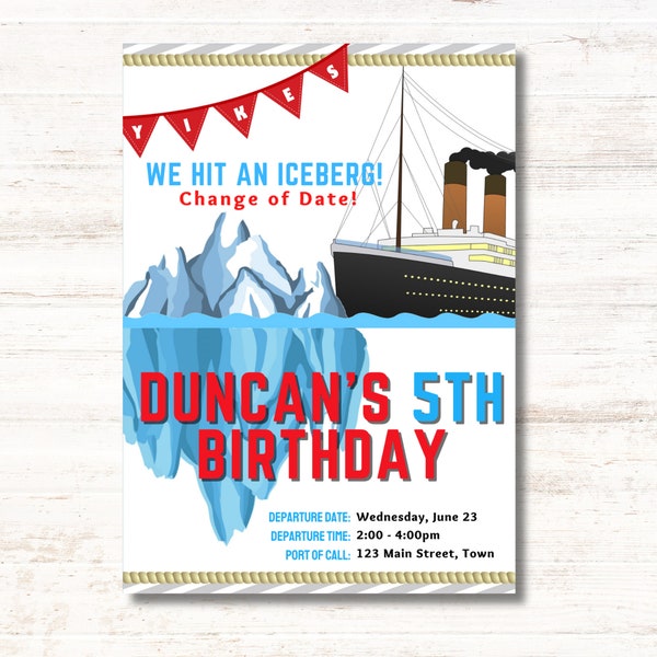 Titanic Birthday Invitation - Etsy