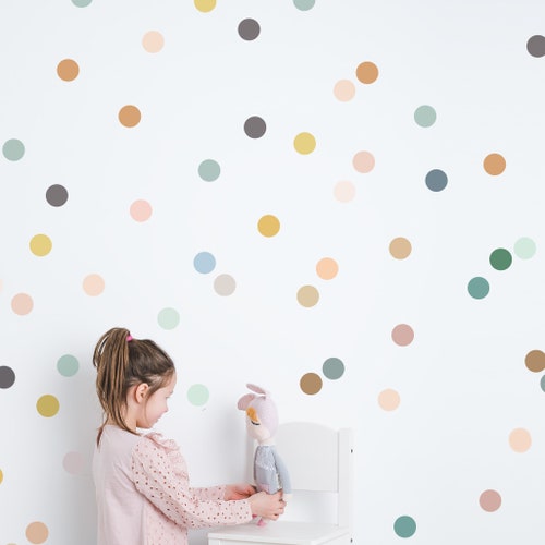 100 Gold Polka Dots Wall Art Sticker Set Removable Vinyl Etsy