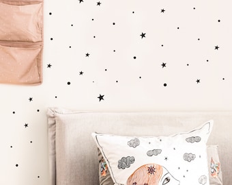 Wall Decal - Micro Dots + Stars - Wall Sticker room decor