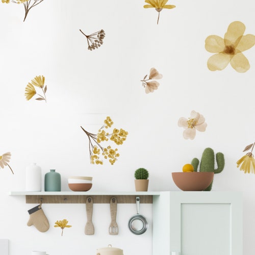 Watercolor Leaves Wall Decals Urbanwalls Etsy Canada