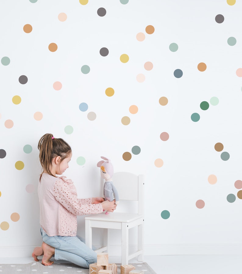 Wall Decal Colors on Colors Dots Wall Sticker Room Etsy