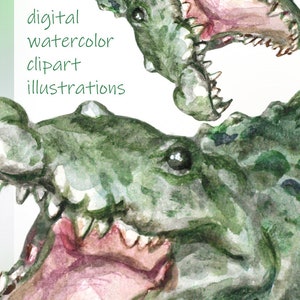 Reptiles Clipart, Digital Watercolor Illustration, Reptile Clip Art, Hand-painted, Realistic Stock, Commercial use image 4