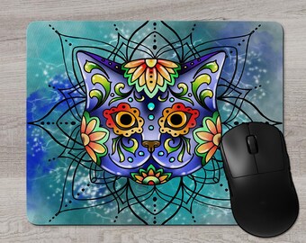 Home Office Monogram Mouse Pad Sugar Skull Mouse Pad Custom Mouse Pad Personalized Mouse Pad Office Gifts Monogram Office Decor MP4