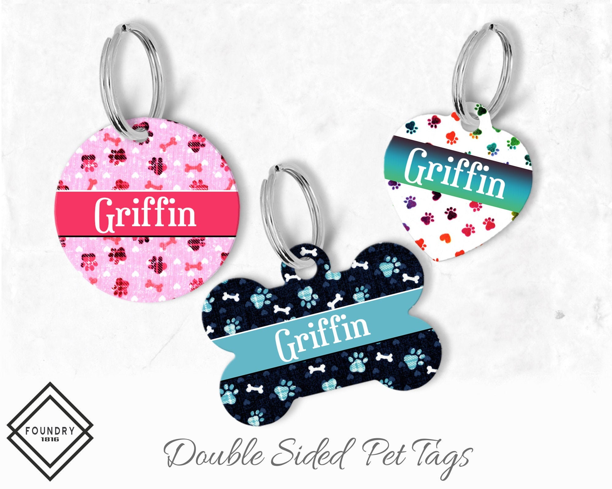 Paws Bones Personalized Dog s For Dogs Pet Id s Etsy Paws Bones Personalized Dog s For Dogs Pet Id s Etsy