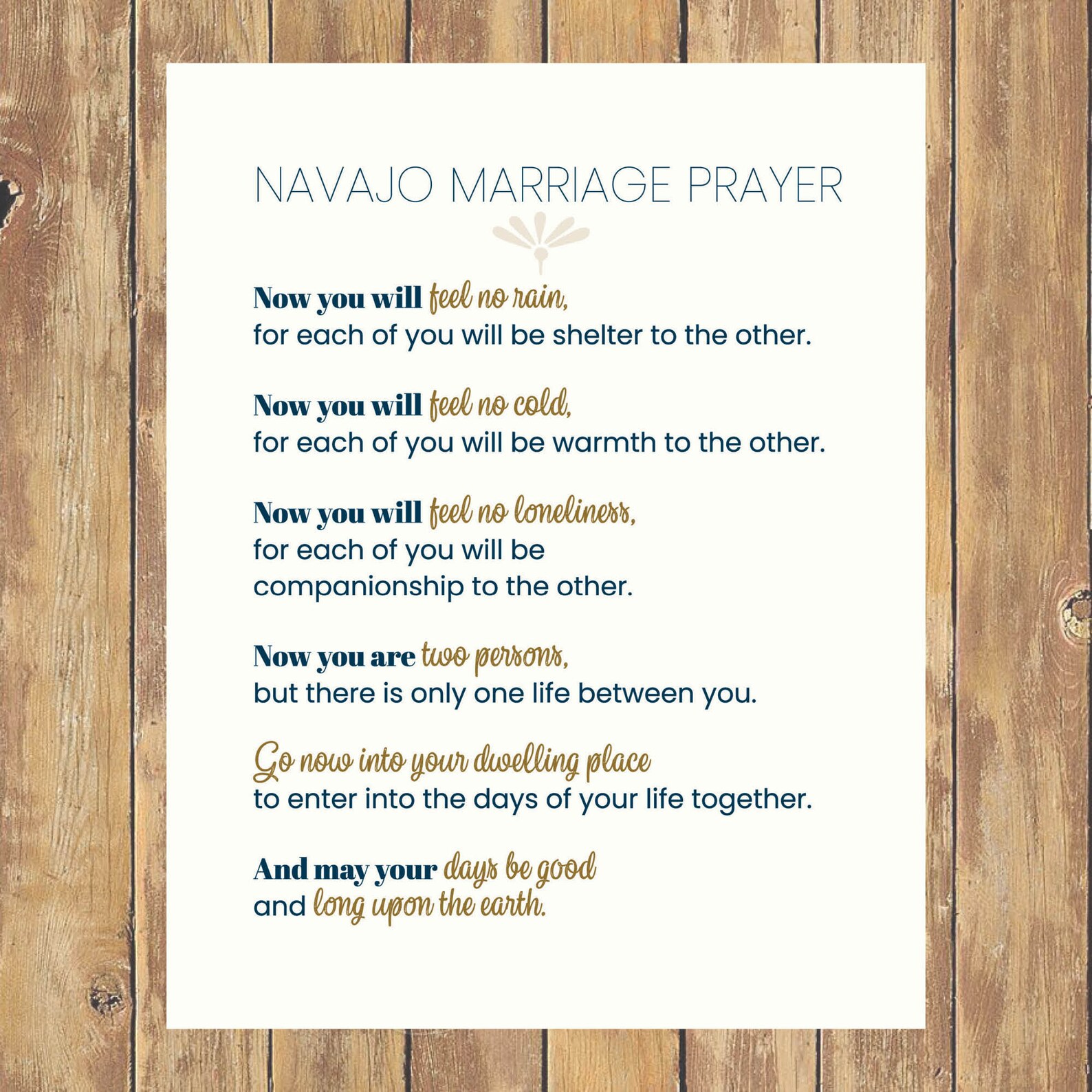 Navajo Marriage Prayer downloadable digital art for
