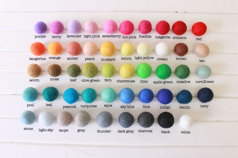Sea Glass Felt Ball Garland