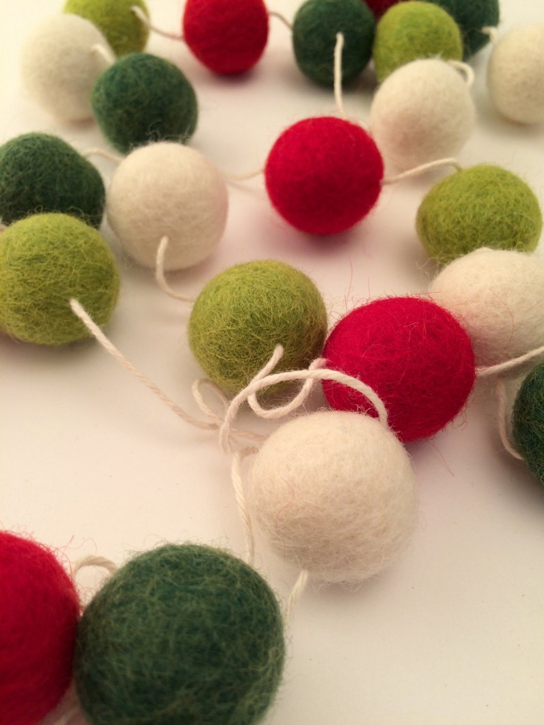 Christmas Felt Ball Garland Etsy