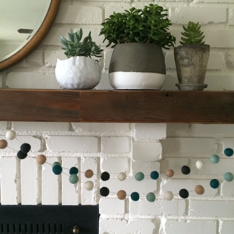 Sea Glass Felt Ball Garland