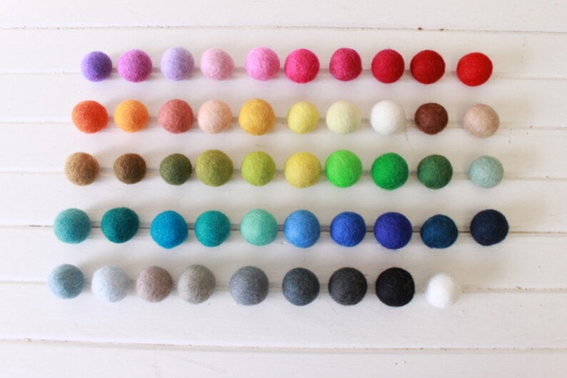 Sea Glass Felt Ball Garland