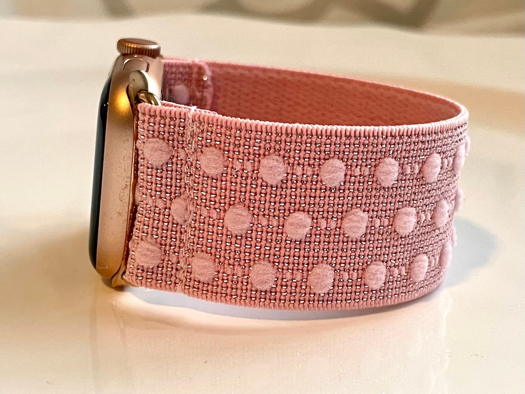 Stretch Elastic Apple Watch Band Pink Raised Dot Etsy