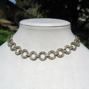Vintage Antique Deco Sparkling Rhinestone Link Necklace