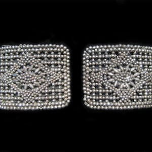 Antique French Cut Steel Nail Head Buckles
