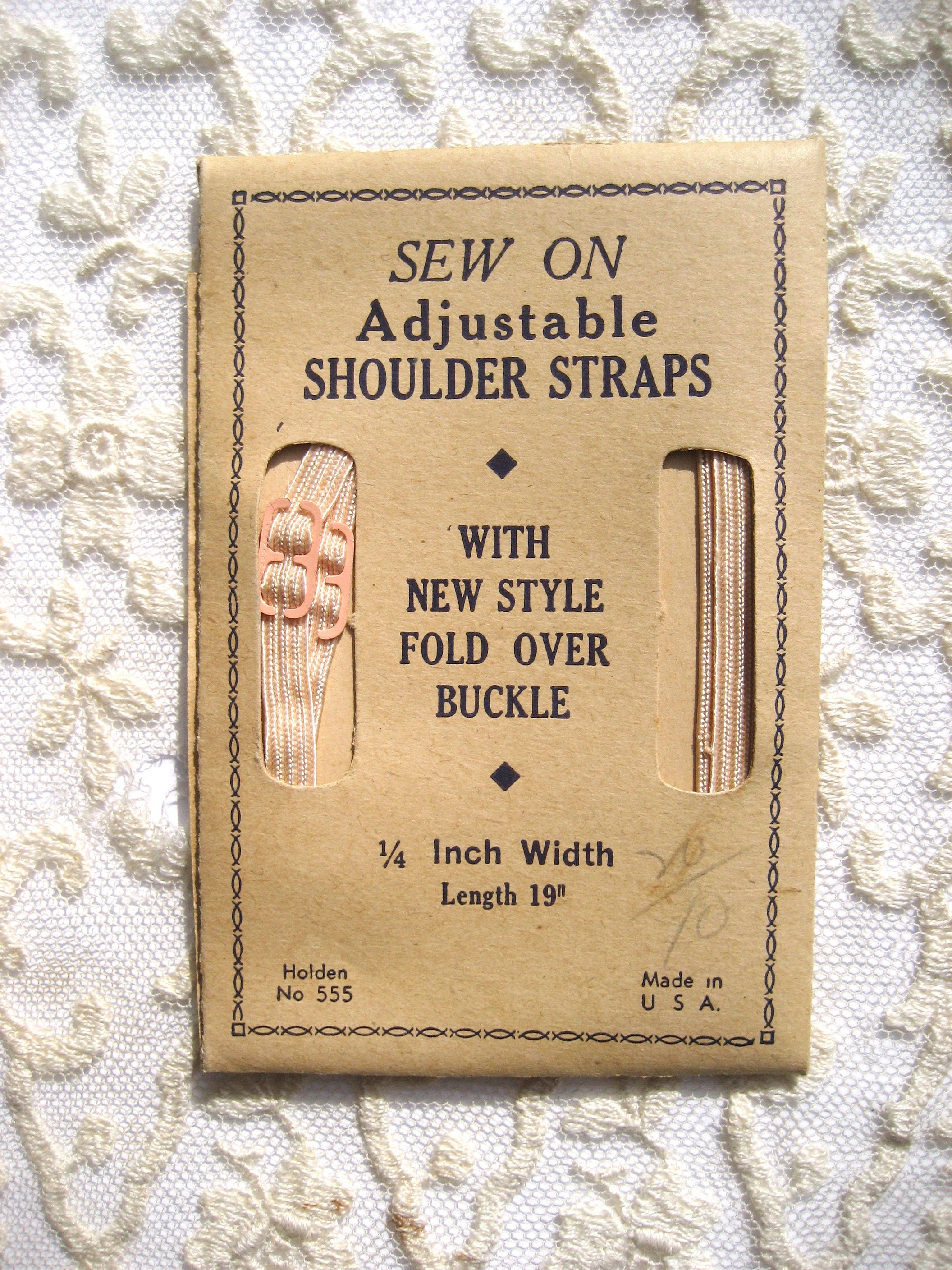Vintage 20's 30's Sew On Adjustable Pink Rayon Shoulder Straps. Replacement Straps for Bra or Slip.