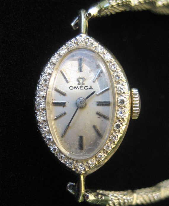 Vintage Ladies' Omega Diamond Wrist Watch 14K Whit
