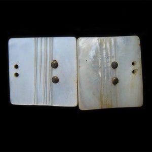 Antique Victorian Edwardian Mother of Pearl Shell Incised Square Buckle