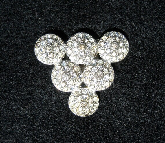 Vintage Deco Triangular Rhinestone Paste Dress or… - image 1