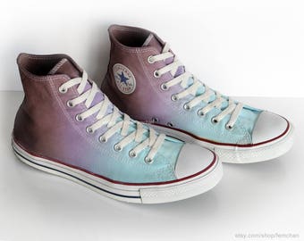 Neues Paar Frühlingsgrün Türkis Dip dye Converse All Stars Neues Paar Frühlingsgrün Türkis Dip dye Converse All Stars